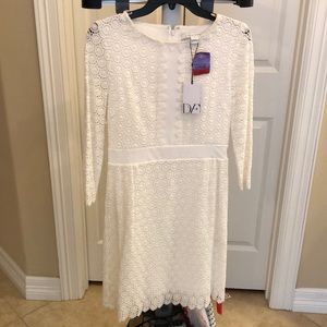 White lace long sleeve dress NWT